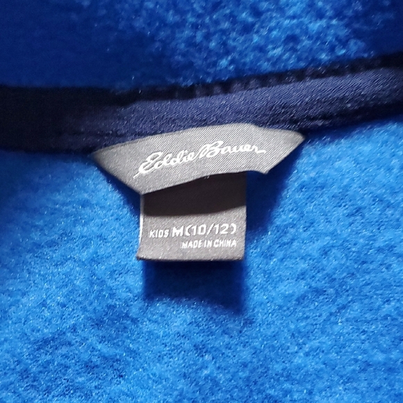 Eddie Bauer Boy's Blue and Gray Pullover Fleece 💙 - Picture 3 of 9